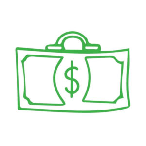Business Loans - Dollar bill briefcase